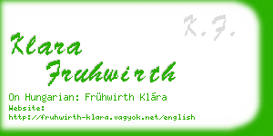 klara fruhwirth business card