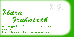 klara fruhwirth business card